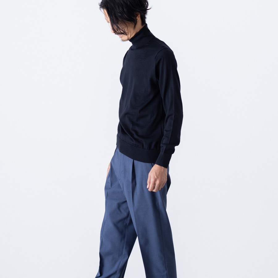 ＜no+af＞FF30 ベーシックタートルネックプルオーバー/ブラック/SIZE2