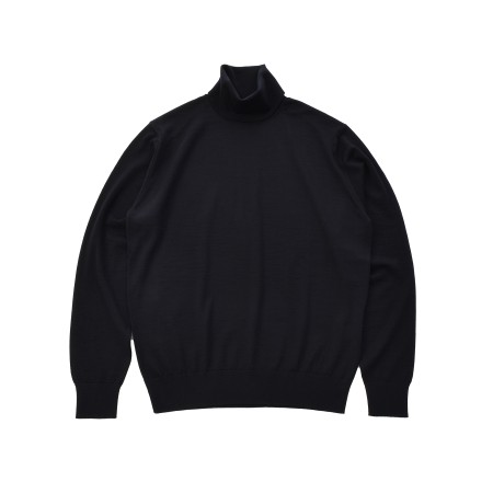 ＜no+af＞FF30 ベーシックタートルネックプルオーバー/ブラック/SIZE2