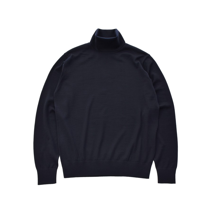 ＜no+af＞FF30 ベーシックタートルネックプルオーバー/ダークネイビー/SIZE1