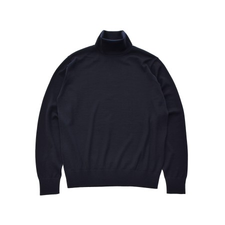 ＜no+af＞FF30 ベーシックタートルネックプルオーバー/ダークネイビー/SIZE2
