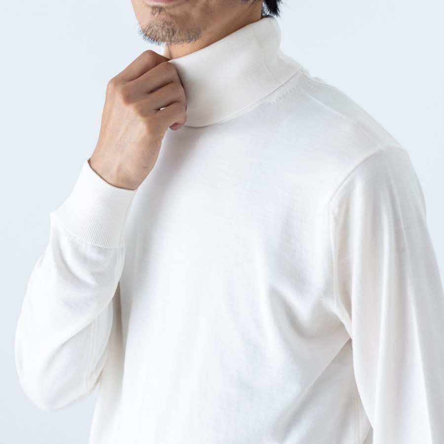 <no+af>FF30 ベーシックタートルネックプルオーバー/オフホワイト/SIZE1