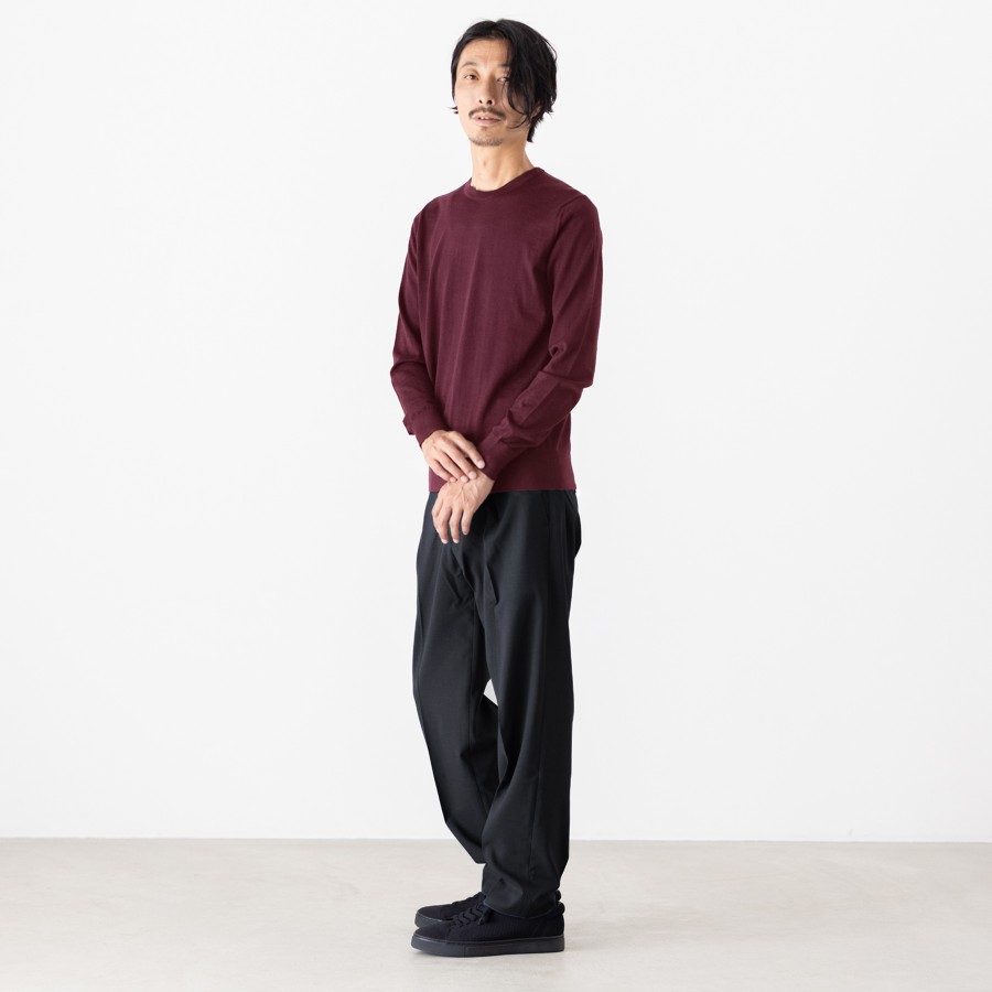 ＜no+af＞FF30 ベーシッククルーネックプルオーバー/ボルドー/SIZE1