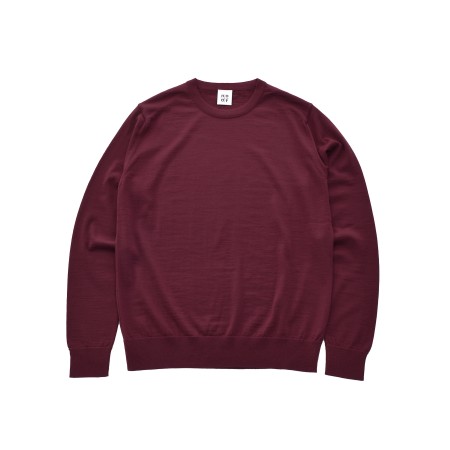 ＜no+af＞FF30 ベーシッククルーネックプルオーバー/ボルドー/SIZE2