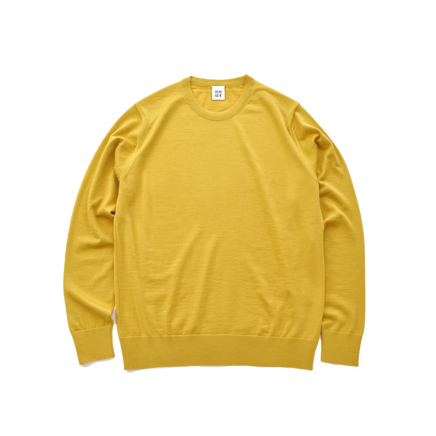 ＜no+af＞FF30 ベーシッククルーネックプルオーバー/イエロー/SIZE2
