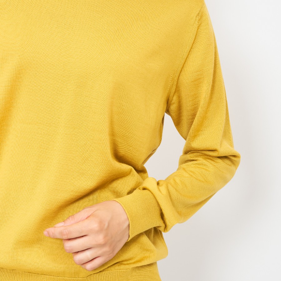 ＜no+af＞FF30 ベーシッククルーネックプルオーバー/イエロー/SIZE2