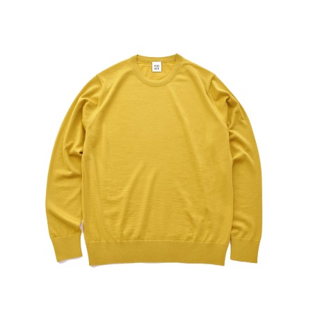 ＜no+af＞FF30 ベーシッククルーネックプルオーバー/イエロー/SIZE2