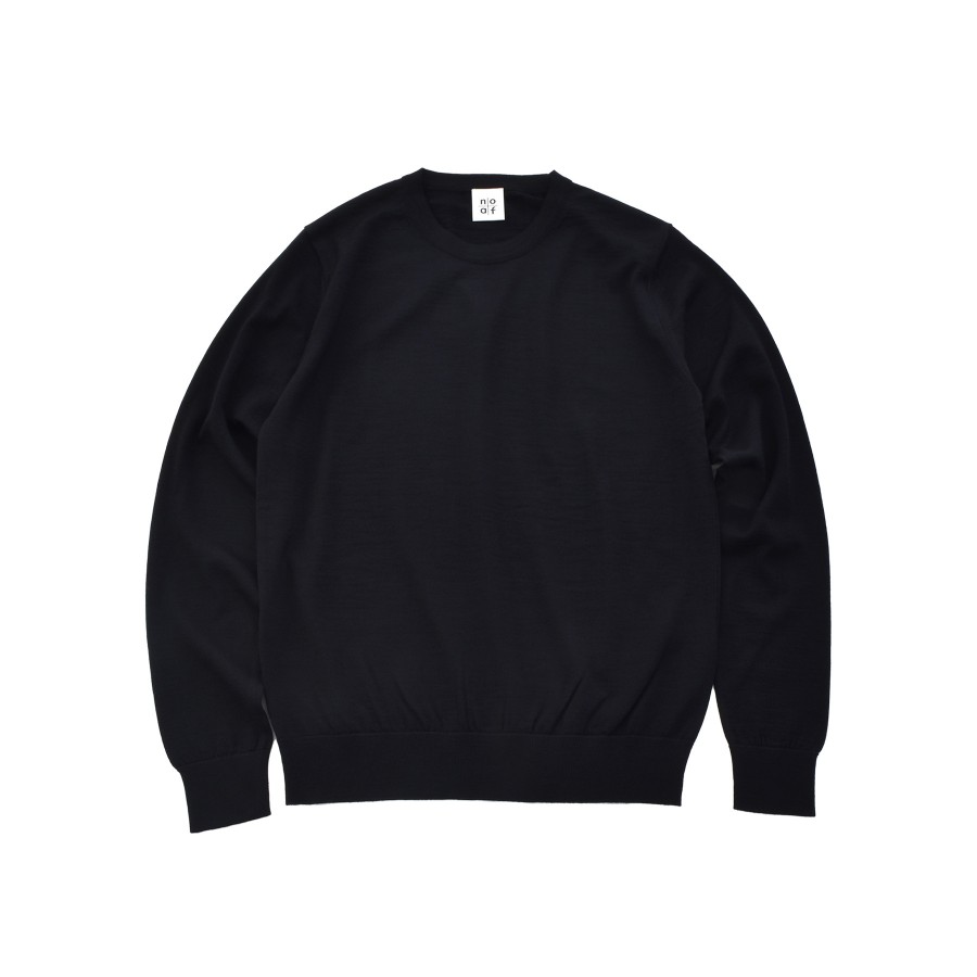 ＜no+af＞FF30 ベーシッククルーネックプルオーバー/ブラック/SIZE2