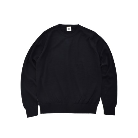 ＜no+af＞FF30 ベーシッククルーネックプルオーバー/ブラック/SIZE2