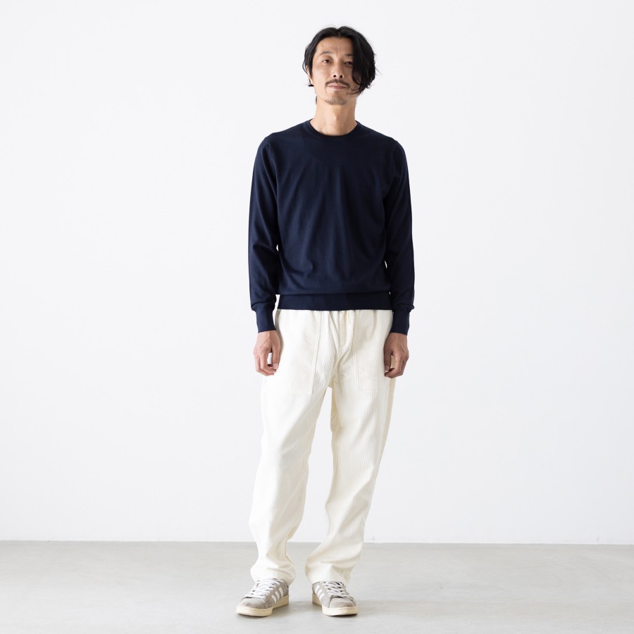 ＜no+af＞FF30 ベーシッククルーネックプルオーバー/ダークネイビー/SIZE2