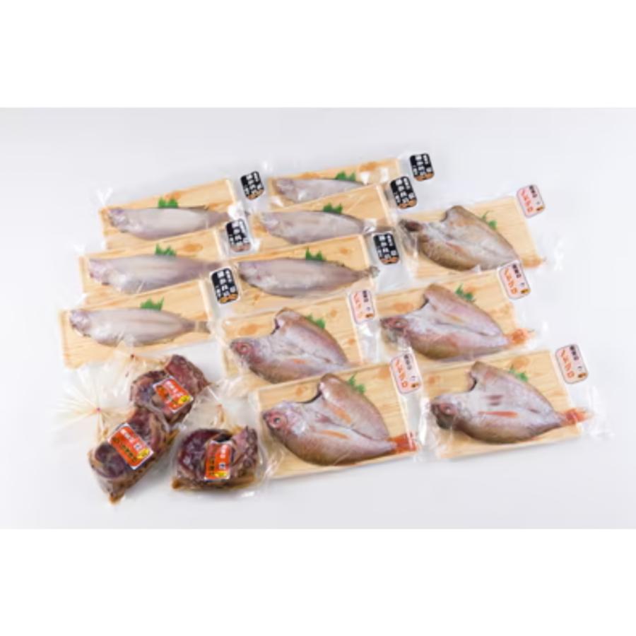 <魚富>ノドグロ一夜干しと柳カレイとタコの味噌漬けセット2