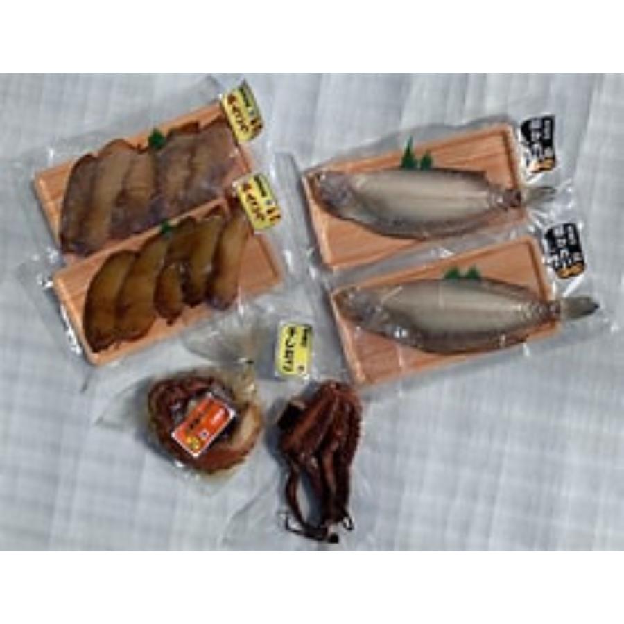 <魚富>タコの味噌漬けと干しタコと柳カレイ・アンコウ一夜干しのセット