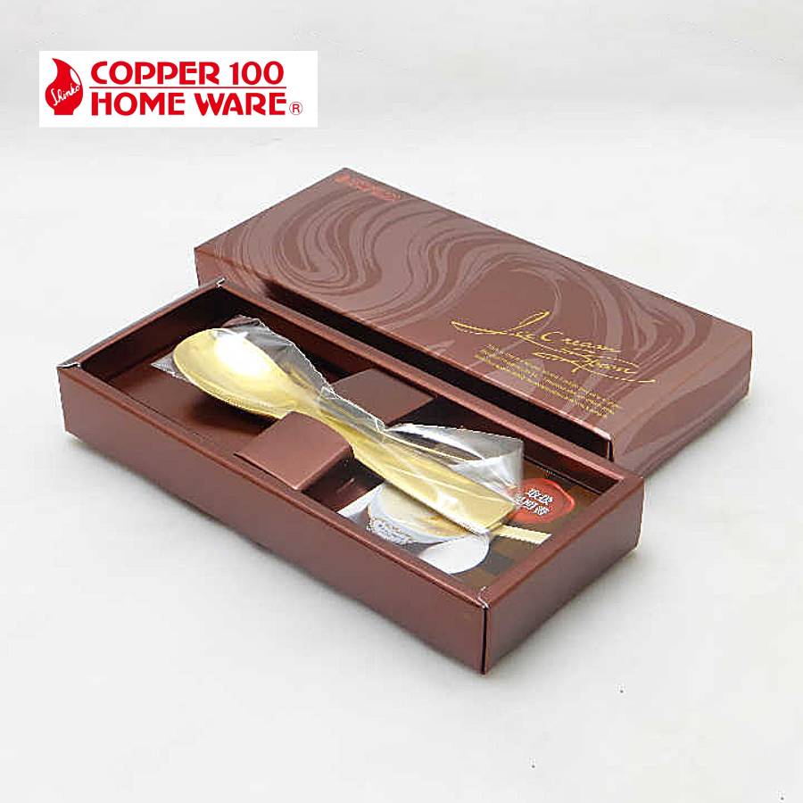 COPPER100　HOME　WEAR（R) 純銅アイスクリームスプーン ゴールド仕上げ