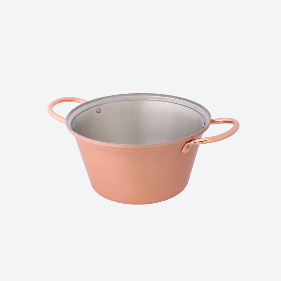 〈銅製〉ことこと鍋の煮込み鍋(ガラス蓋つき)20cm