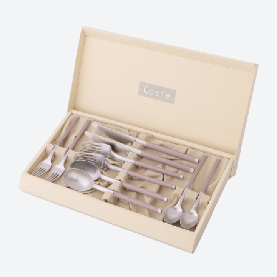 〈布着せカトラリー〉コージー ペアセット ピンク