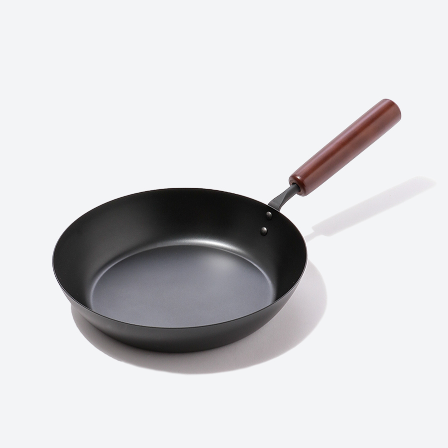 ＜鉄鍋シリーズ＞フライパン24cm　シリコン塗装・グリルプレート　シリコン塗装　　セット