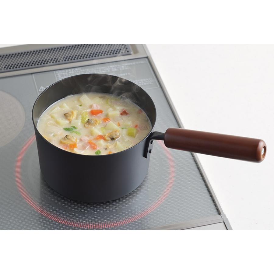 ＜鉄鍋シリーズ＞鉄板　シリコン塗装・片手鍋 16cm　シリコン塗装　セット