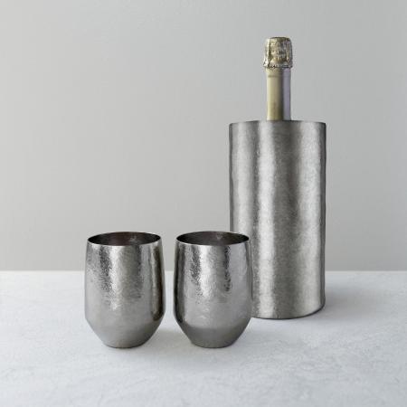 ＜SUSgallery＞Bottle Keeper L Mirror・Tumbler Goblet Mirror 2個　計3点セット