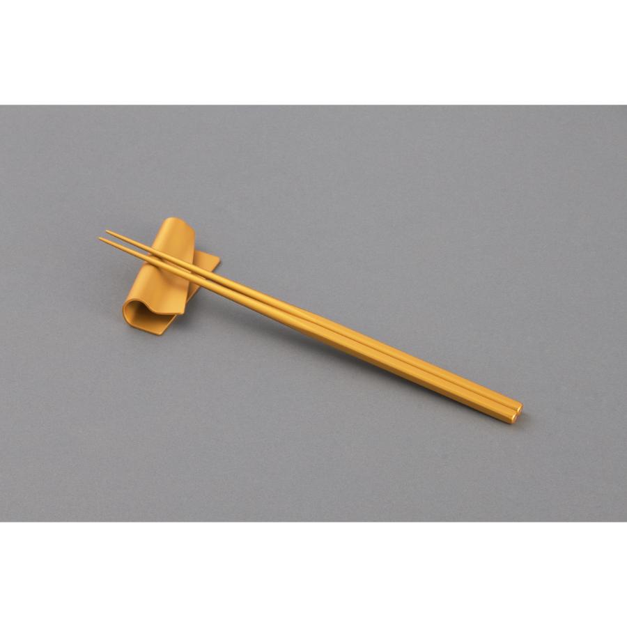＜irogami＞箸 箸置きセット イエローゴールド
