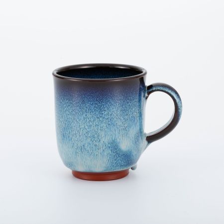 「無名異焼」マグカップ（ブルー）丸型