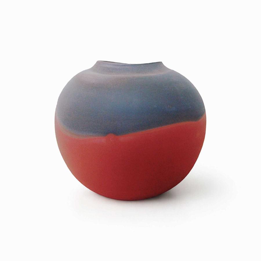 ＜伊藤赤水＞五代赤水　無名異窯変壺