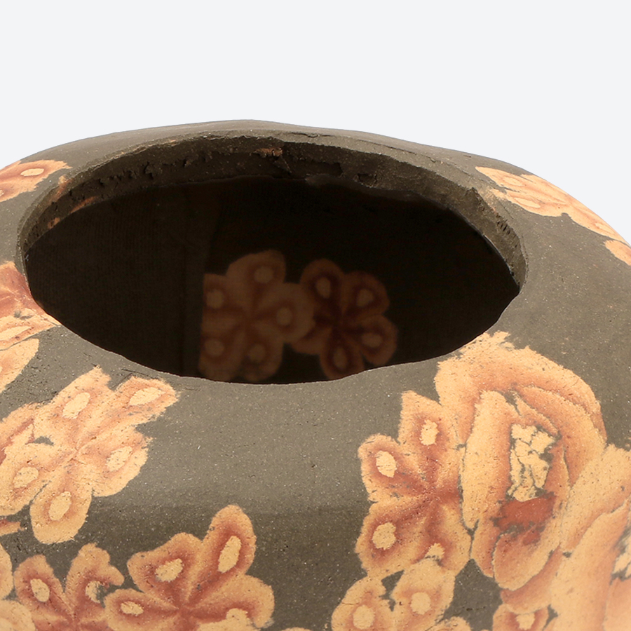 <伊藤赤水>五代赤水 無名異練上花紋香爐(限定1点)