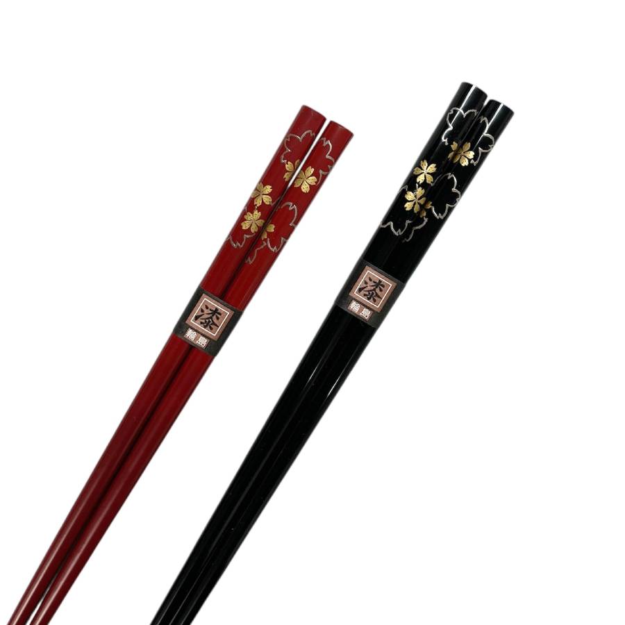 ＜ぬりもん＞輪島塗り箸　夫婦箸　桜蒔絵