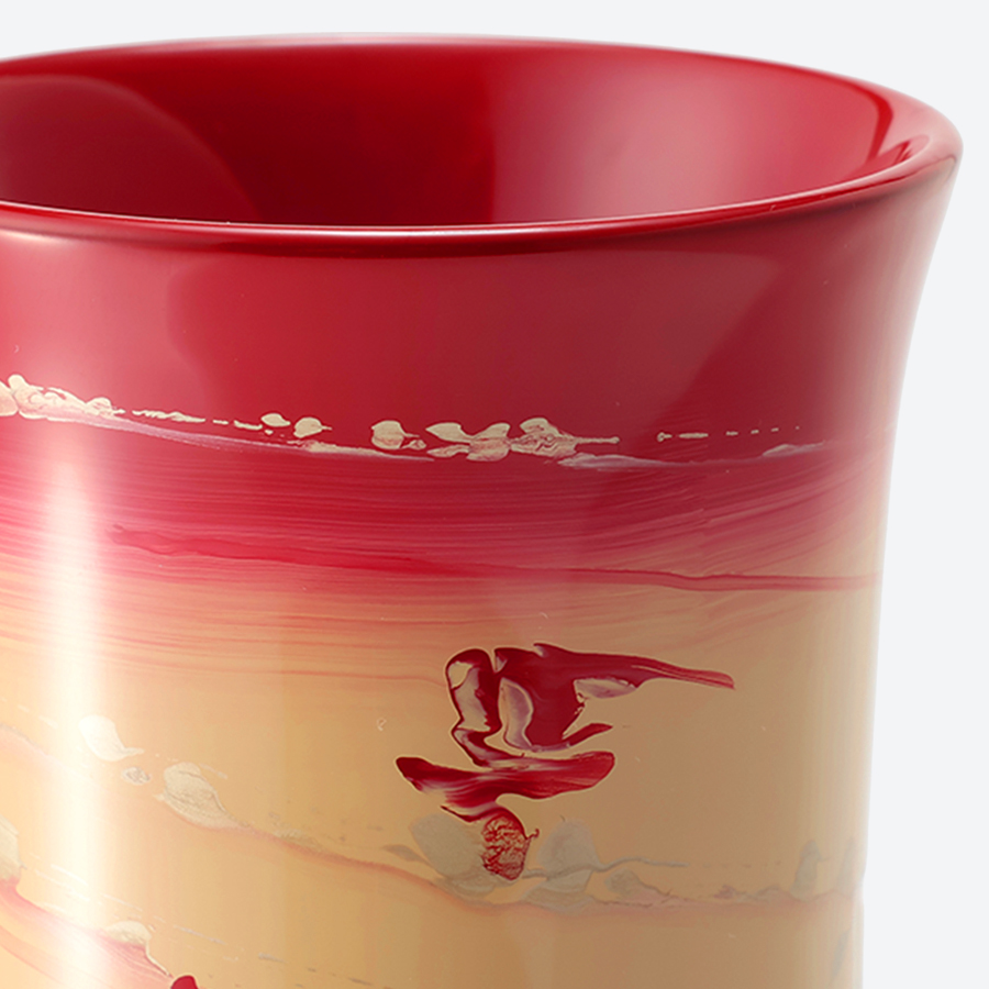<采色塗なか門>新湯呑 彩クラウド 紅