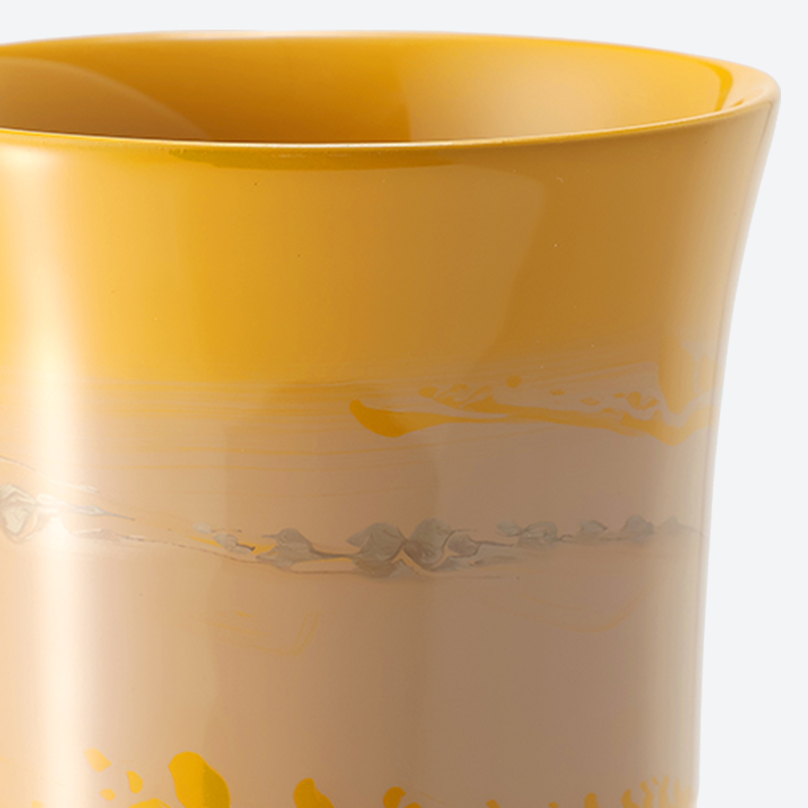 ＜采色塗なか門＞新湯呑　彩クラウド　黄色