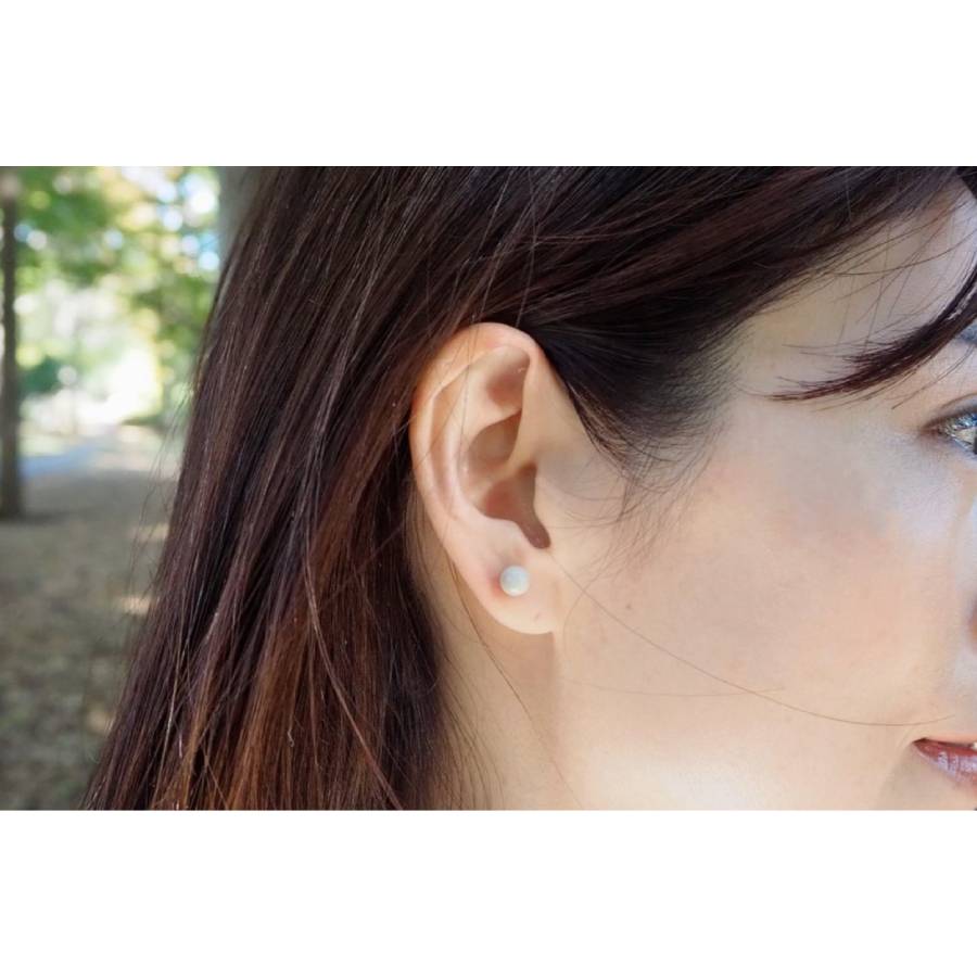 ＜ヌシヤ＞輪島でうまれた うるしのピアス　きぬ（白）