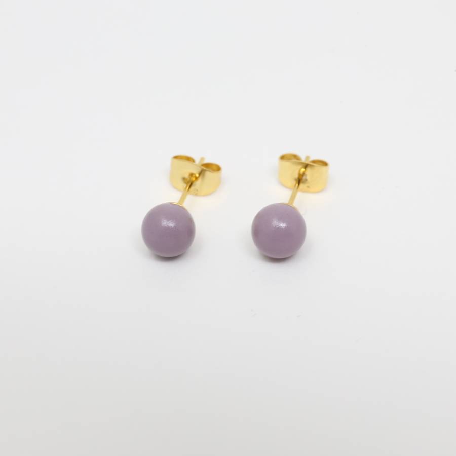 ＜ヌシヤ＞輪島でうまれた うるしのピアス　　ふじ（薄紫）