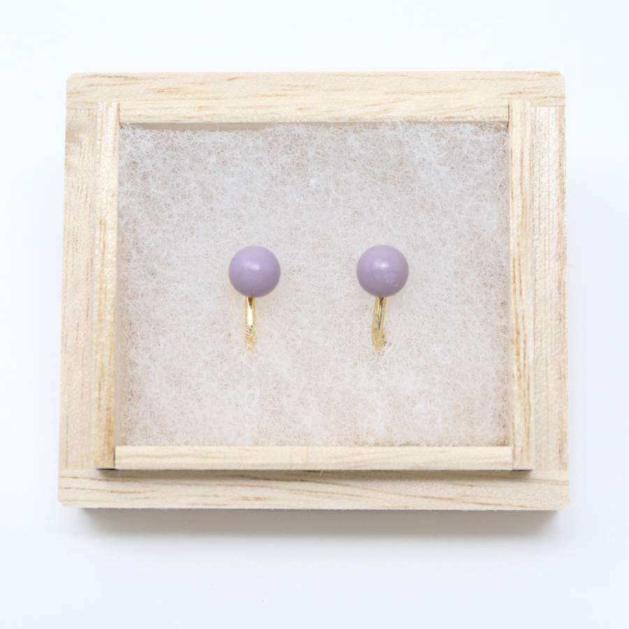 ＜ヌシヤ＞輪島でうまれた うるしのイヤリング　ふじ（薄紫）