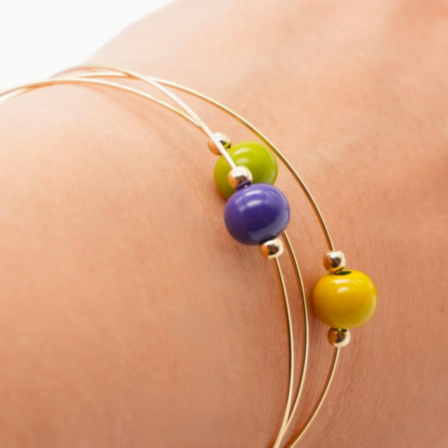 ＜ヌシヤ＞輪島でうまれた うるしのブレスレット　もえぎ（黄緑）