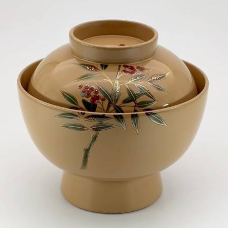 ＜中島忠平漆器店＞時代椀　南天