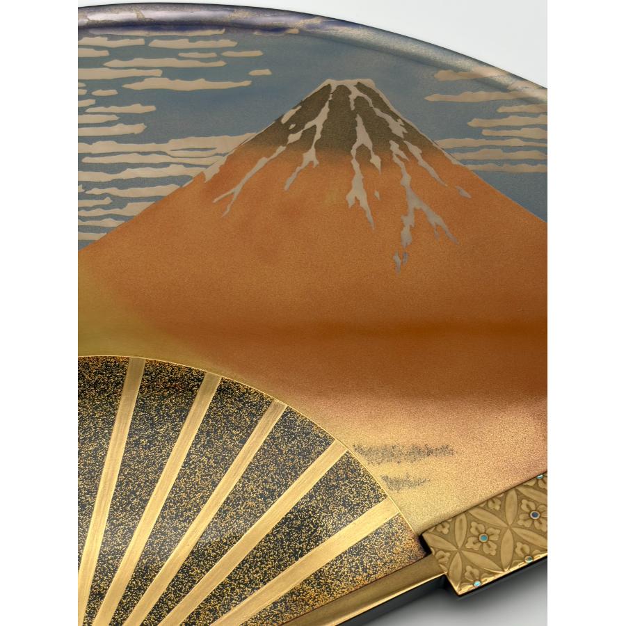 <中島忠平漆器店>扇面飾り皿「凱風快晴」 1点限り
