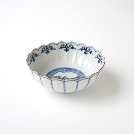 ＜山本 長左＞菊型中鉢　花鳥
