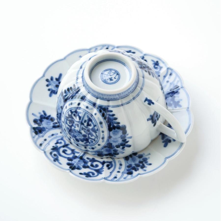 ＜山本 長左＞一客コーヒー　青花吉祥文