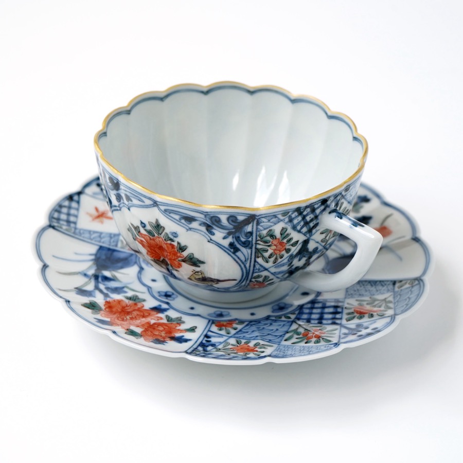 ＜山本 長左＞一客コーヒー　間取花鳥