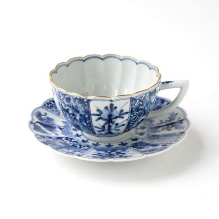 ＜山本 長左＞一客コーヒー　樹花文