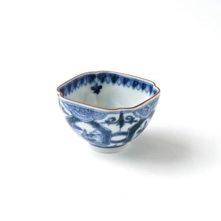 ＜山本 長左＞角切盃 芙蓉手