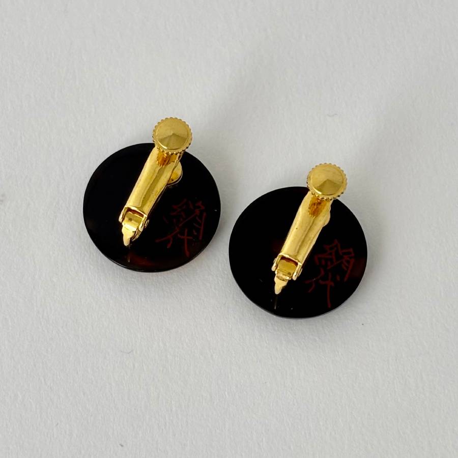 ＜うるしアートはりや＞ふくろう蒔絵べっ甲イヤリング