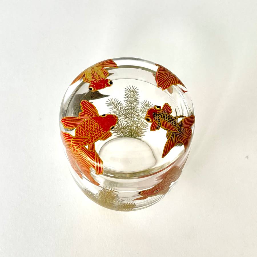 <うるしアートはりや>金魚蒔絵アクリル大棗