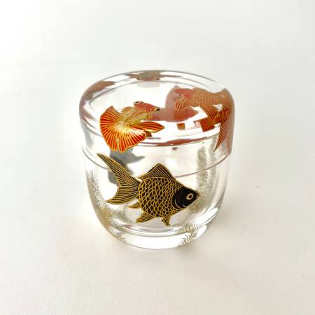 <うるしアートはりや>金魚蒔絵アクリル大棗