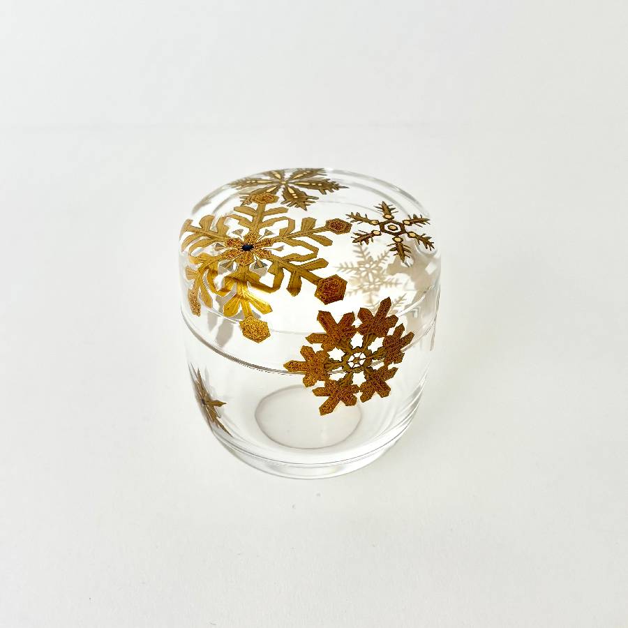 <うるしアートはりや>雪華蒔絵アクリル中棗