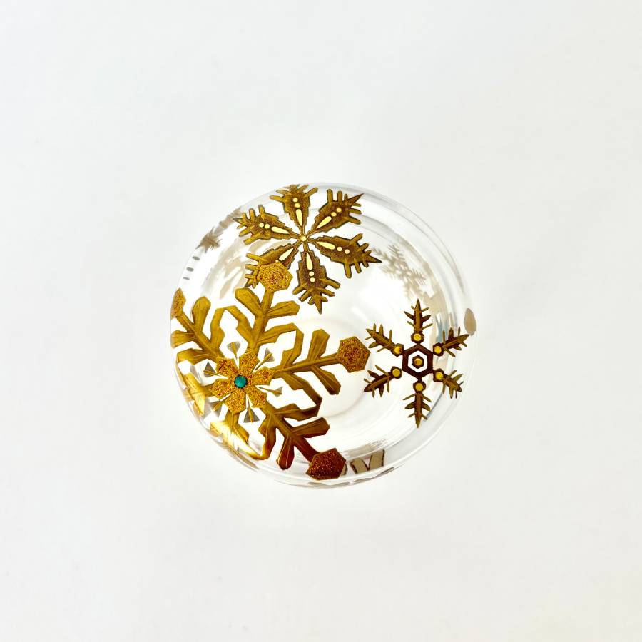 <うるしアートはりや>雪華蒔絵アクリル中棗