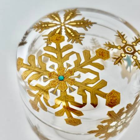 <うるしアートはりや>雪華蒔絵アクリル中棗