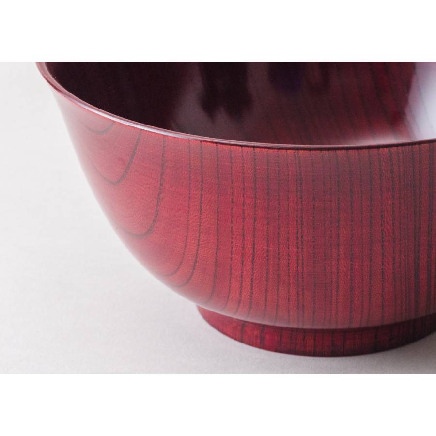 <漆芸 文平堂>めん鉢 けやき 赤すり