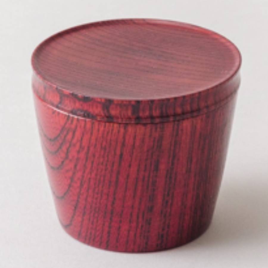 ＜漆芸 文平堂＞旅のぐいのみ　けやき　赤すり