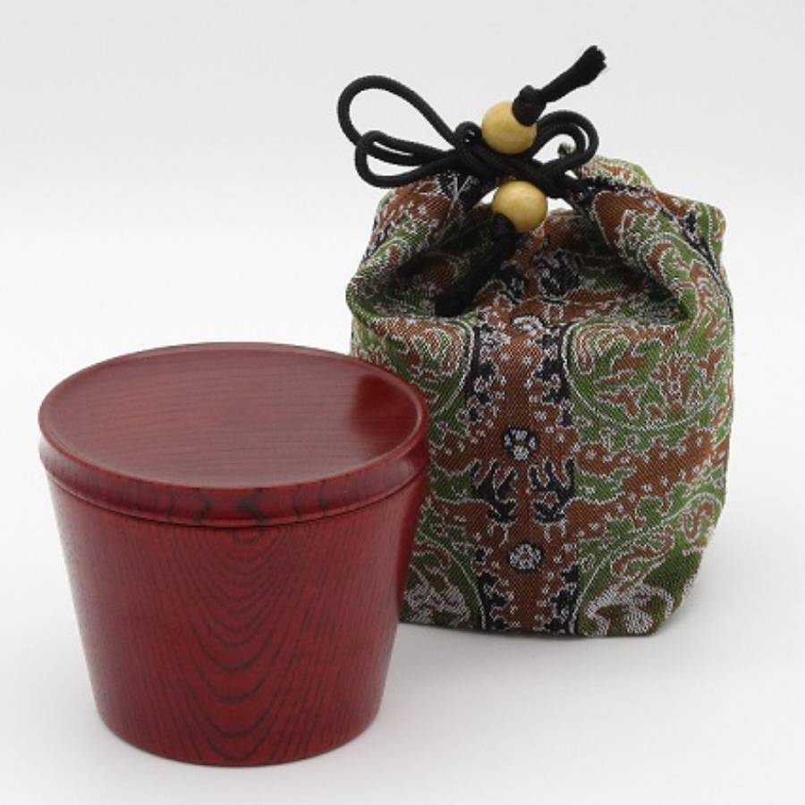 ＜漆芸 文平堂＞旅のぐいのみ　けやき　赤すり