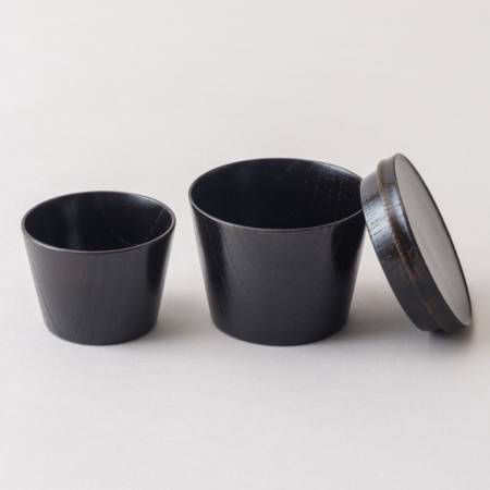 ＜漆芸 文平堂＞旅のぐいのみ　けやき　黒すり