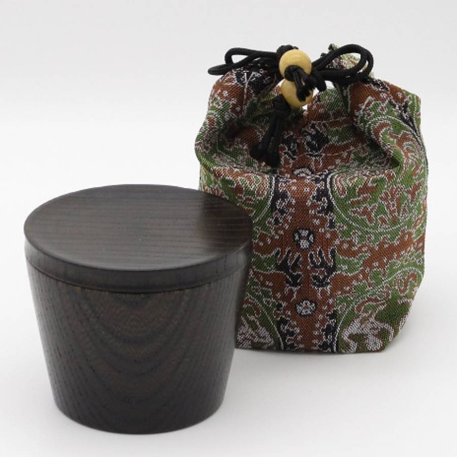 <漆芸 文平堂>旅のぐいのみ けやき 黒すり